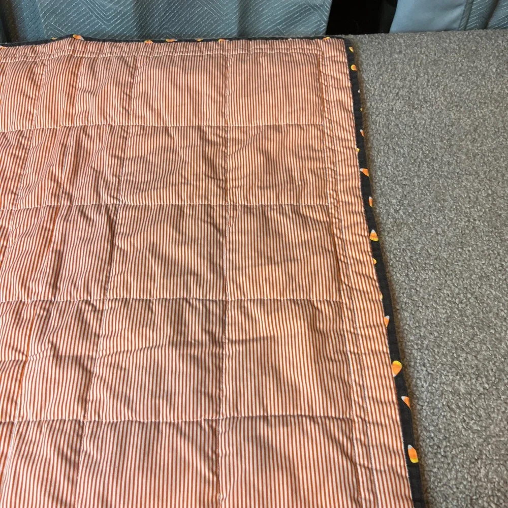 vtg Handmade quilt Autumn Scarecrow‎ Throw Blanket fall patchwork cozy harest